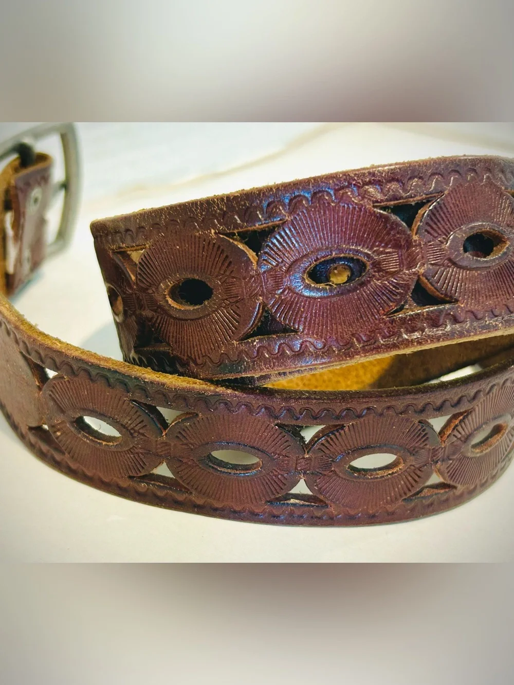 Lucky brand brown leather belt sz S